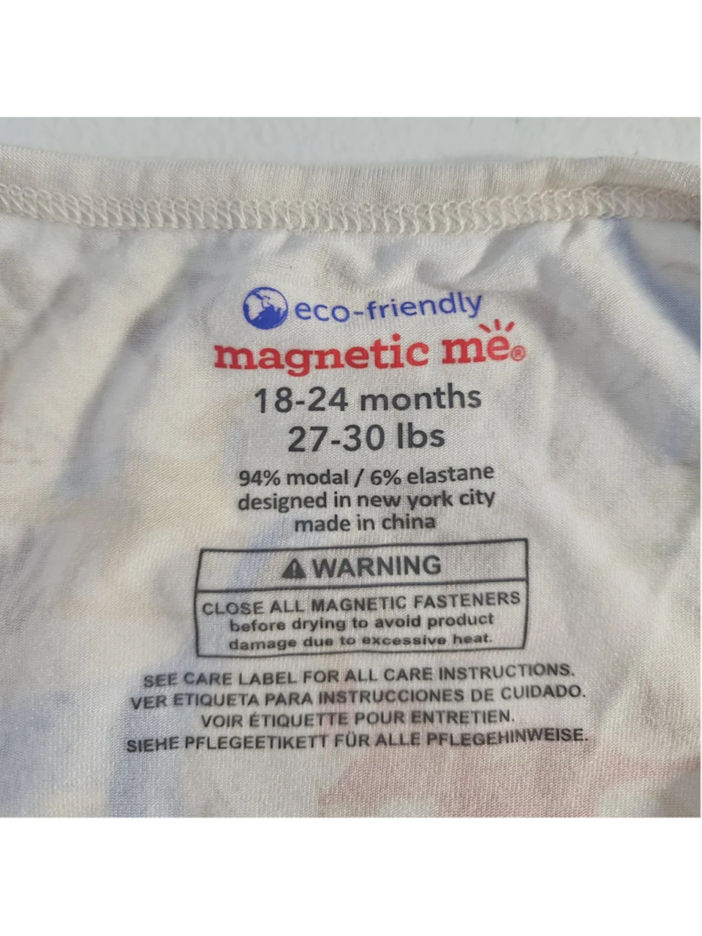Magnetic Me Ext Roar Dinary Baby Bodysuit 18-24 Months Beige Blue Dinosaur Print